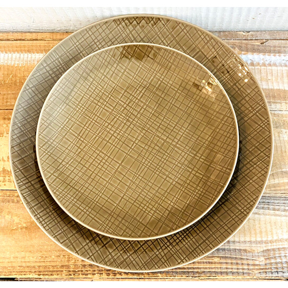 New Rosenthal Walnut Mesh Salad and Dinner Plate Set Germany - Picture 1 of 12